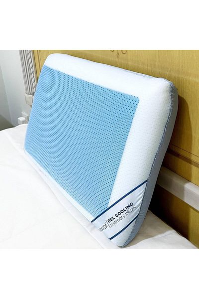 MAXQON Luxury Gel Memory Foam Pillow with Cooling Technology and Removable Cover - 60 × 40 × 13 cm
