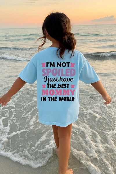 SVART WEAR تي شيرت بناتي مطبوع عليه Best Mommy Mom مصنوع من القطن بنسبة 100%