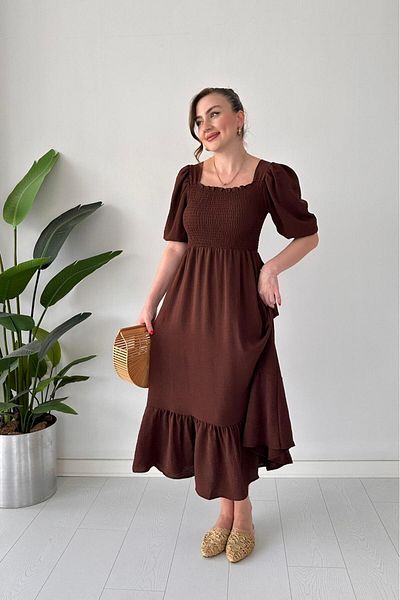 MaziButik Gipeli Straight Dress Brown