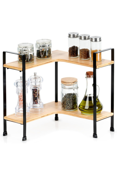 shumee Wooden corner kitchen shelf, 2 levels, 29.5x29.5x33.5 cm