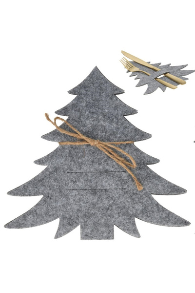 shumee Grey Christmas tree cutlery case, 4 pcs.