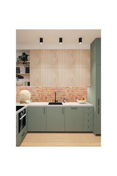 Mercaton Decorative panel, PVC, 3D stone pattern, reddish brown shades, 96×48.5 cm