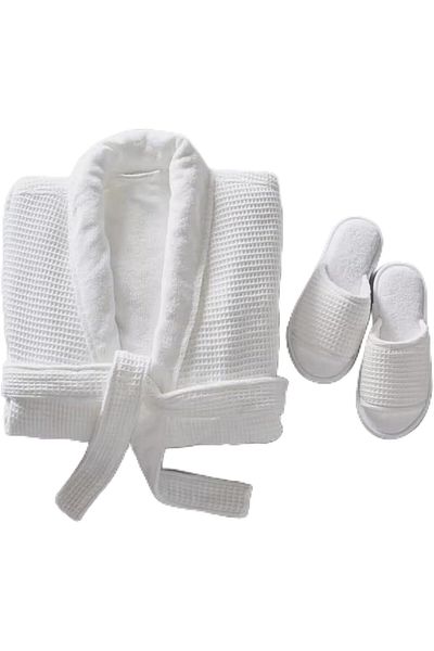 MAXQON Bathrobe (Unisex) - Luxurious Cotton Waffle With Terry Inside Double Layer Highly Absorbent S