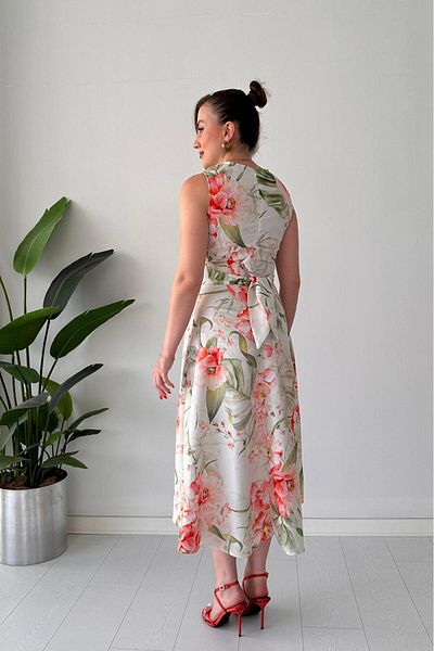 MaziButik Azalea Tie Dress Ecru