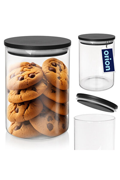 Orion Recipient Sticla, 600 ml, 12x9 cm, Capac Bambus, Garnitura Silicon, BPA...