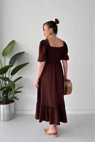 MaziButik Gipeli Straight Dress Brown