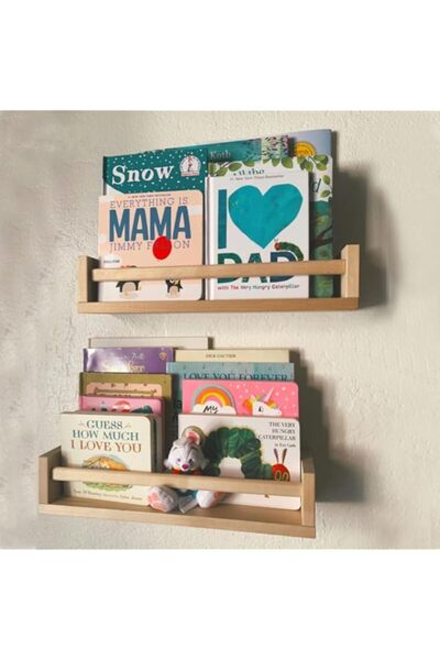 Generic GNERIC Nursery Bookshelf- Set of 2- Baby Floating Bookshelf or Book S...