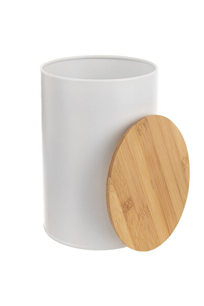 shumee Recipient alimentar metalic alb cu capac din bambus WHITELINE 800 ml