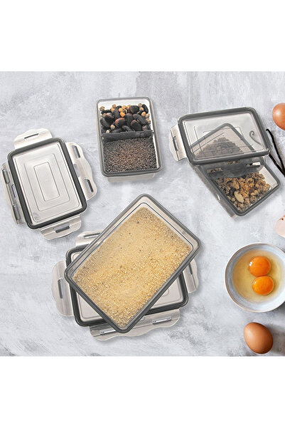 shumee Food container with lid and seal, GREY, 850 ml