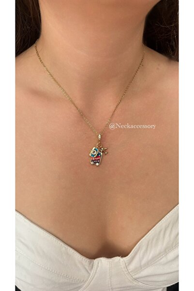 NECK ACCESSORY Çelik Seyahat Charmlı Kolye