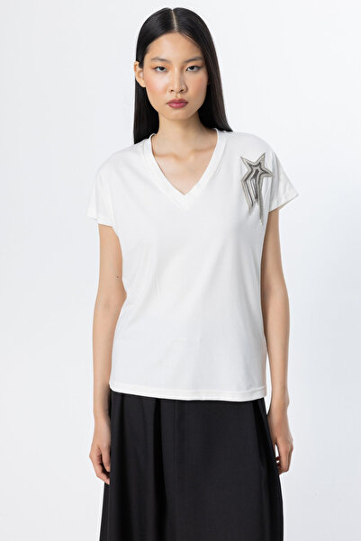 ON Bluză cu decolteu în V cu detaliu stea cu lanț