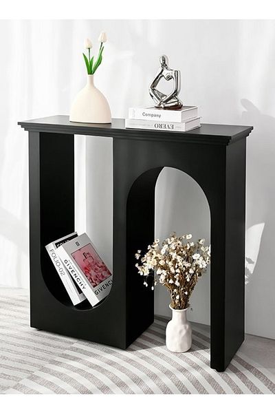 Raffine Italian Light Luxury Double Arc Narrow Entryway Table Minimalist Modern Decorative Console Table Rec