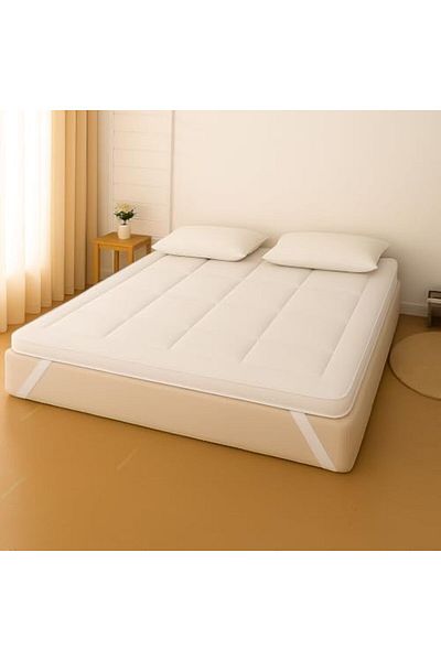 MAXQON Mattress Topper 10CM Thickness Quilted Microfiber 900gsm, (White, Queen (160x200x10CM))