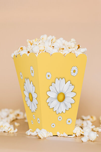 Parti Atölyesi Yeni Papatya 8'li Mısır Kutusu POPCORN BOX