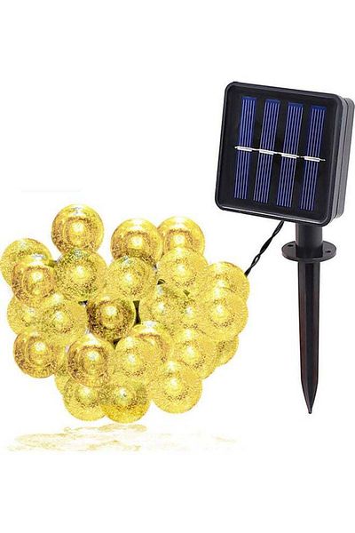 Generic Solar Bubble Bulb Lamp String Gold 5meter