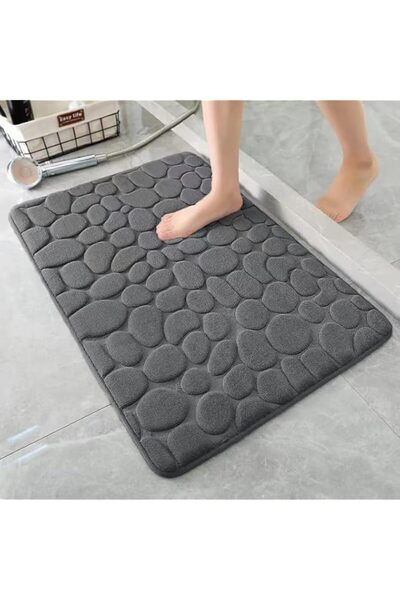 Generic سجادة حمام ميدماد من إسفنج الذاكرة، سجاد حمام مرصوف بالحصى، ناعمة ومر...