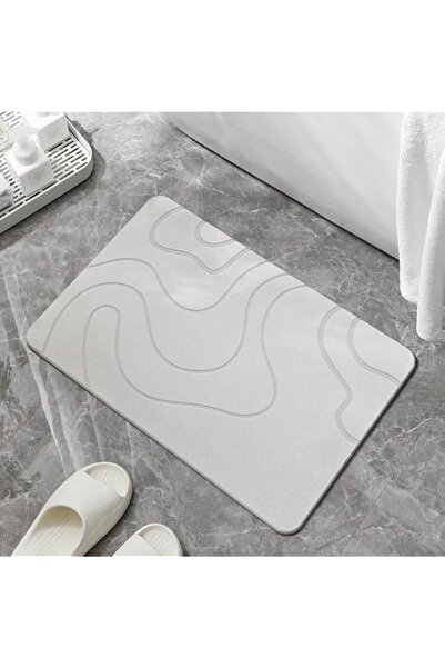 Generic سجادة حمام حجرية من ALMEKAQUZ، سجادة استحمام من التراب الدياتومي، سجا...