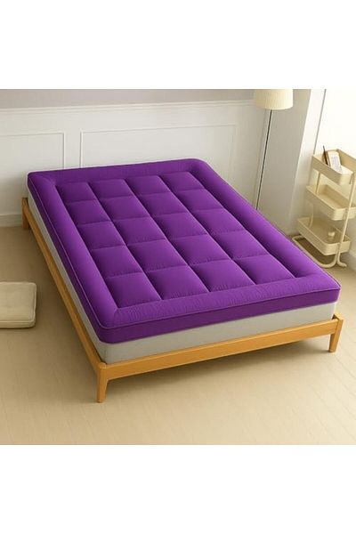 MAXQON Mattress Topper 10CM Thickness Quilted Microfiber 900gsm, Color Purple, Double Size 140x200cm