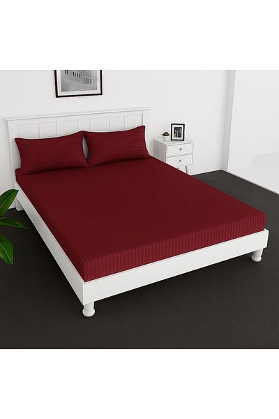 MAXQON Deep Fitted Sheet Set with Pillowcases by (Chestnut, Queen 150x200+30CM)