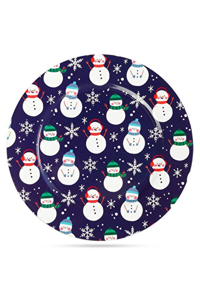 shumee Farfurie joasă bleumarin cu om de zăpadă 33 cm