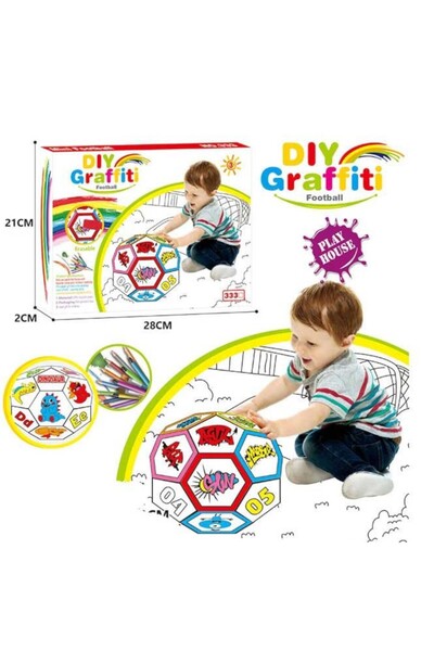 Toybox DIY 3D Grafitti Football - Paper Craft Kit - نموذج ثلاثي الأبعاد لشخصي...