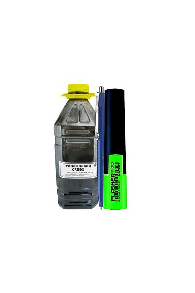 JADI Set Bidon Refill Praf Toner Compatibil (HP59X) CF259X Negru, 1000g, Pix Schneider si Textmarker