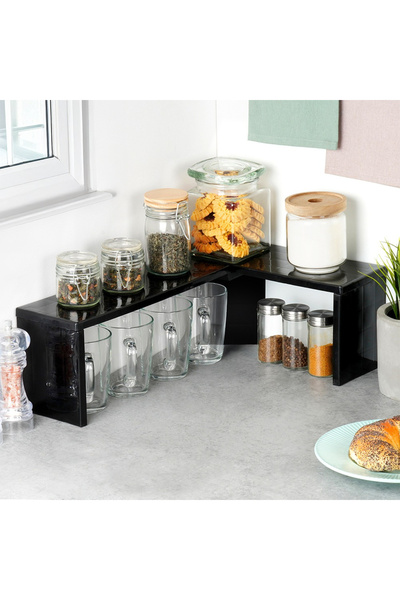 shumee Black corner kitchen shelf 47x32x15.5 cm
