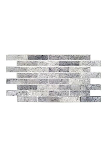 Mercaton Panou decorativ, PVC, model 3D cu cărămizi, nuanțe de gri deschis, 9...