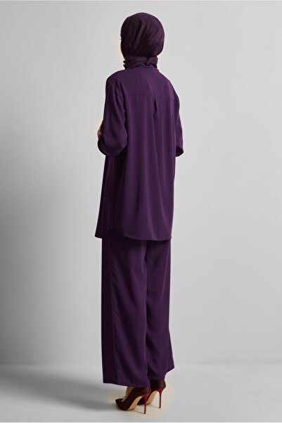 Alvina Shirt Collar Pants Suit 45418