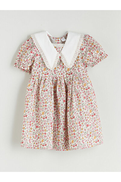 LC Waikiki Baby Collar Girl's Linen Blend Dress