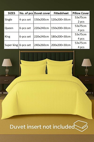MAXQON 6-Piece Duvet Cover Set – Includes 1 Duvet Cover, 1 Fitted Sheet, 4 Pillowcases (Cream, Super King