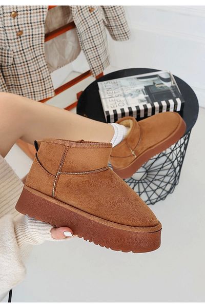ufukmoda Linne Tan Suede Boots
