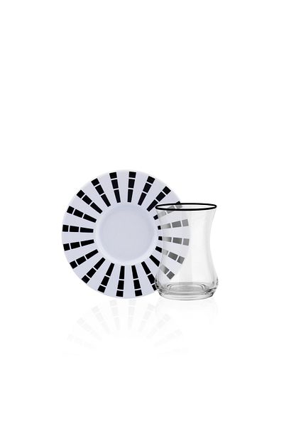 Decorium Bold 4 Piece Glass Tea Set for 2 People 9-01110643