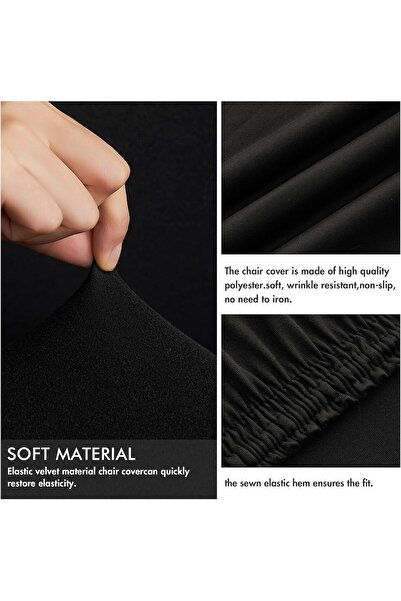 MIULEE Chair Covers, Set of 6, Stretch, Removable Dining Room Chairs, Washabl...