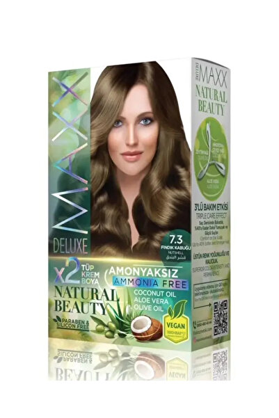 Maxx 2*1 صبغة شعر خالية من الأمونيا لون ( قشر البندق 7.3 ) من