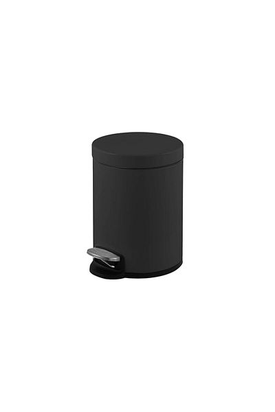 Generic FCG Home® | 3L Bin, Matt Black, Round Pedal Trash Can With Lid, Hands-Free Ideal For Kitchen, Bathr