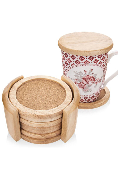 shumee Suporturi din lemn pentru pahare, 6 buc.