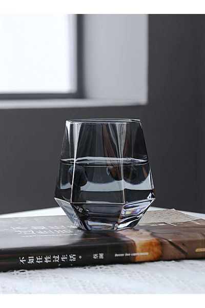 Shuer 300 ml Creative Hexagonal Diamond Glass Water Cup
