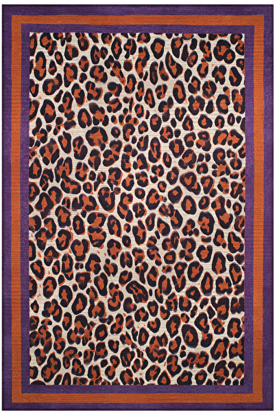 Genel Markalar Safari Leopar Halı Mor Turuncu Halı Modern Halı İnce Halı Tasa...