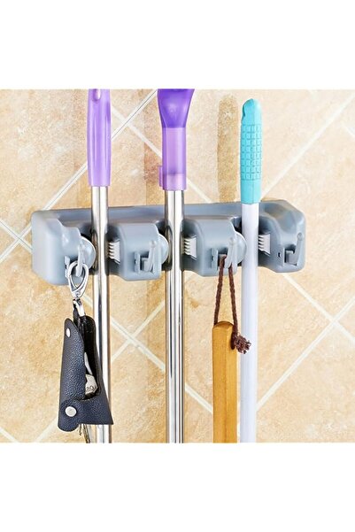 Generic حامل مكانس يوتاتو، حامل مكانس وممسحة مثبت على الحائط، منظم أدوات الحد...