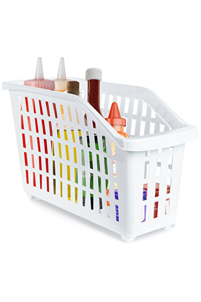 shumee Recipient de depozitare alb, îngust, cu roți, 13 l