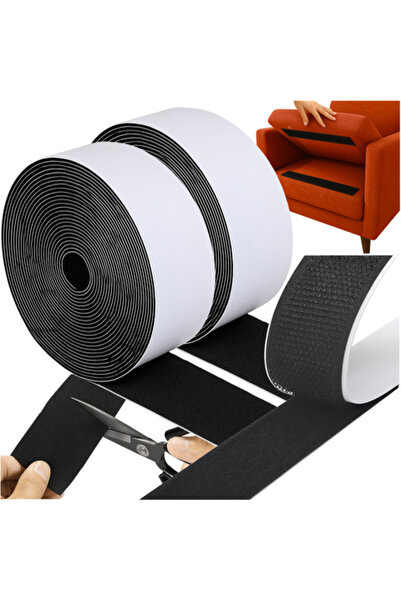 zola Banda velcro adeziva Zola, reutilizabila, latime 5 cm, lungime 5 m, neagra