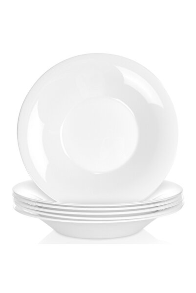shumee Farfurii adânci din sticlă, albe, 21,5 cm, 400 ml, 6 buc.