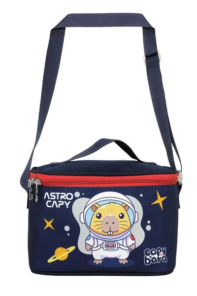 capybara Boy's Thermal Insulated Astronaut Lunch Bag - Navy Blue - Red - 5228