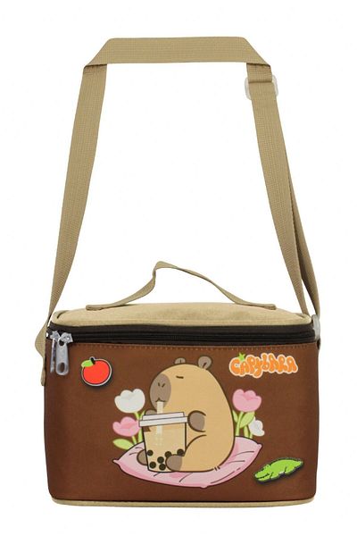 capybara Boy's Thermal Insulated Lunch Box - Beige - Brown - 5231