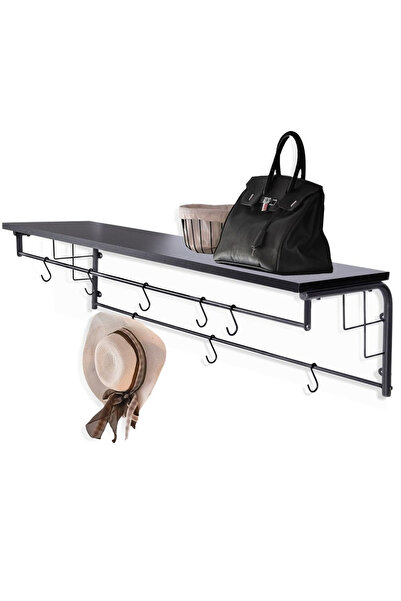 shumee Wall coat rack with shelf, black.