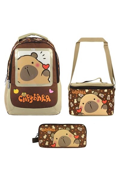 capybara (Boy - Brown) Primary School Triple Bag Set - Setcpb5209A