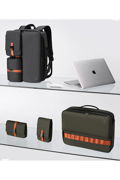 NINETYGO 3 In 1 Detachable Backpack Green 3'ü 1 Arada Çıkarılabilir Sırt Çantası Yeşil