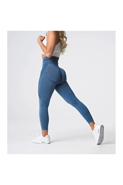 Mixbo Long Shaping Gym Leggings Mixbo, High Waist, Push Up, Navy Blue, Size M