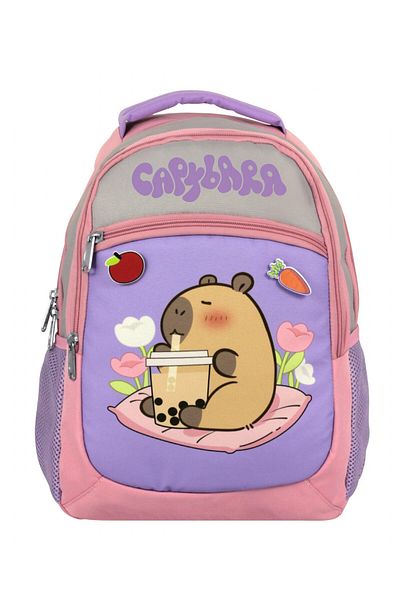 capybara Girl's Primary School School Backpack - Purple - Pink - 5233